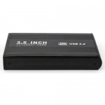 3.5" HDD External Case USB3.0 SATA Enclosure Disk Storage Box Aluminum Black
